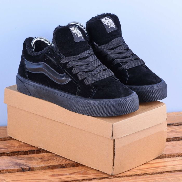 (2155) Зимові Кеди Кросівки стилі Vans Knu Skool Imran Potato чорні