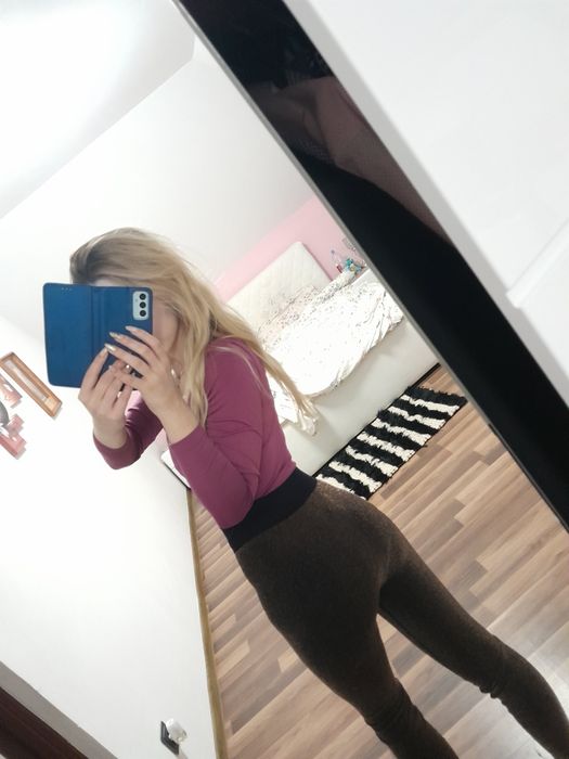Legginsy getry wysoki stan złote sylwester impreza oversize
