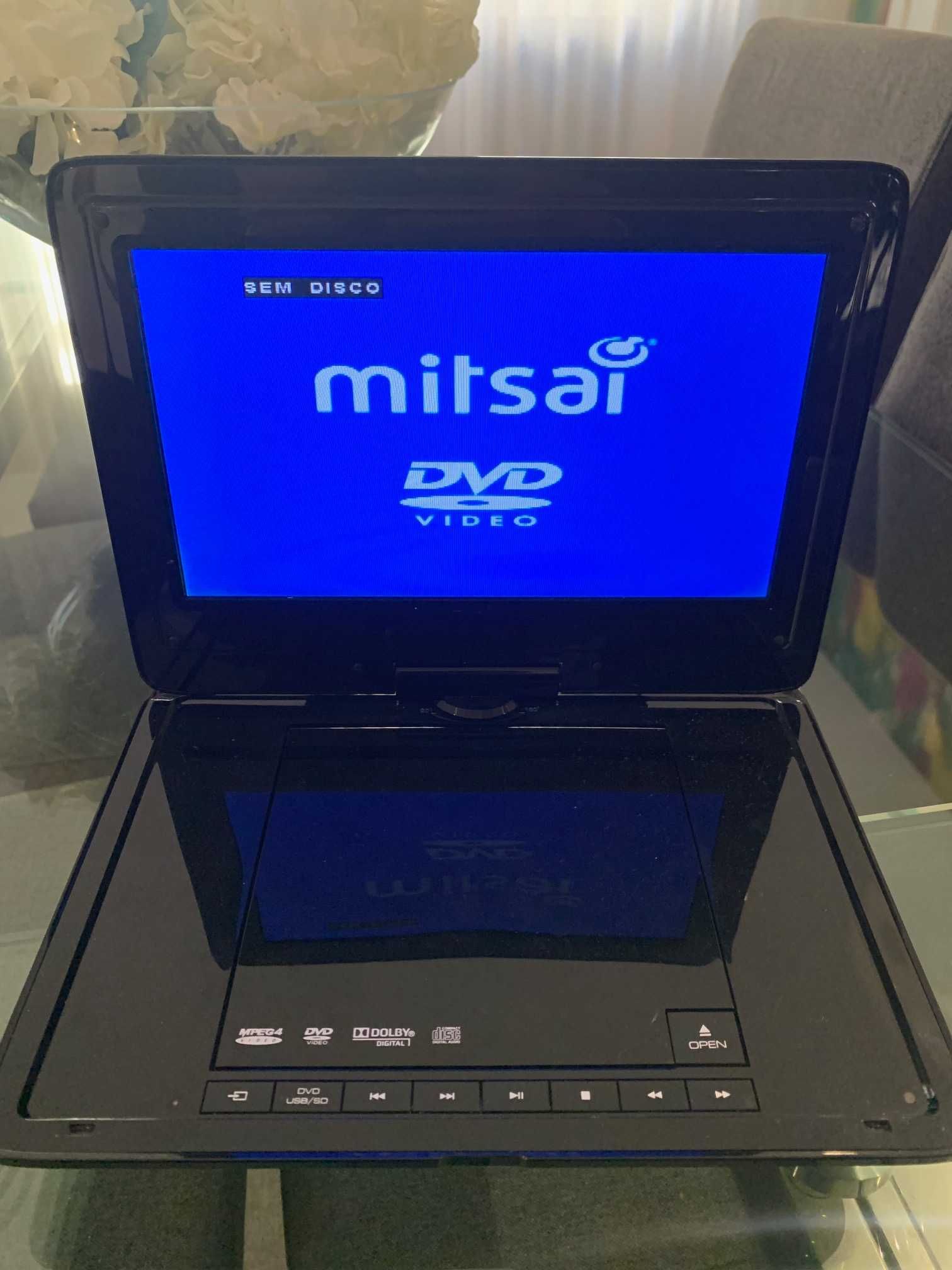 Leitor DVD Portátil - Mitsai PD-939 - Impecável - Com mala e DVD