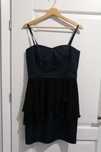 Elegancka sukienka mini z tiulową falbaną, r. 38/40 H&M