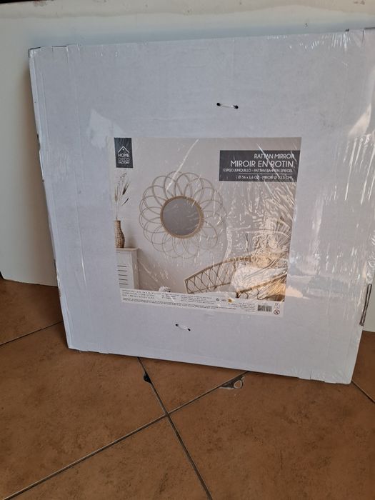 Lustro rattanowe - kwiat ø 56cm