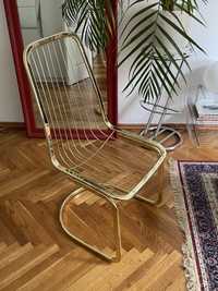vintage krzesło złoty chrom bauhaus