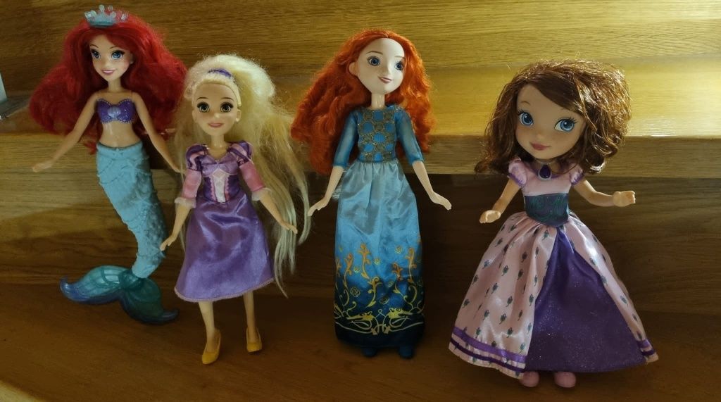 4 Lalki Disney Merida Roszpunka Arielka Zosia