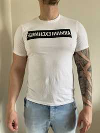 Biała bluzka, T-shirt Armani Exchange, rozmiar L