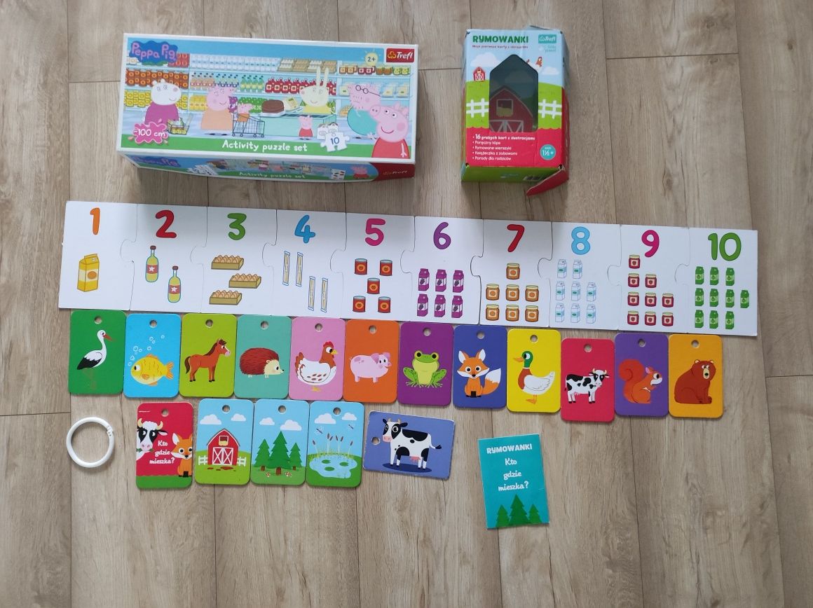 Puzzle świnka Peppa  i karty rymowanki