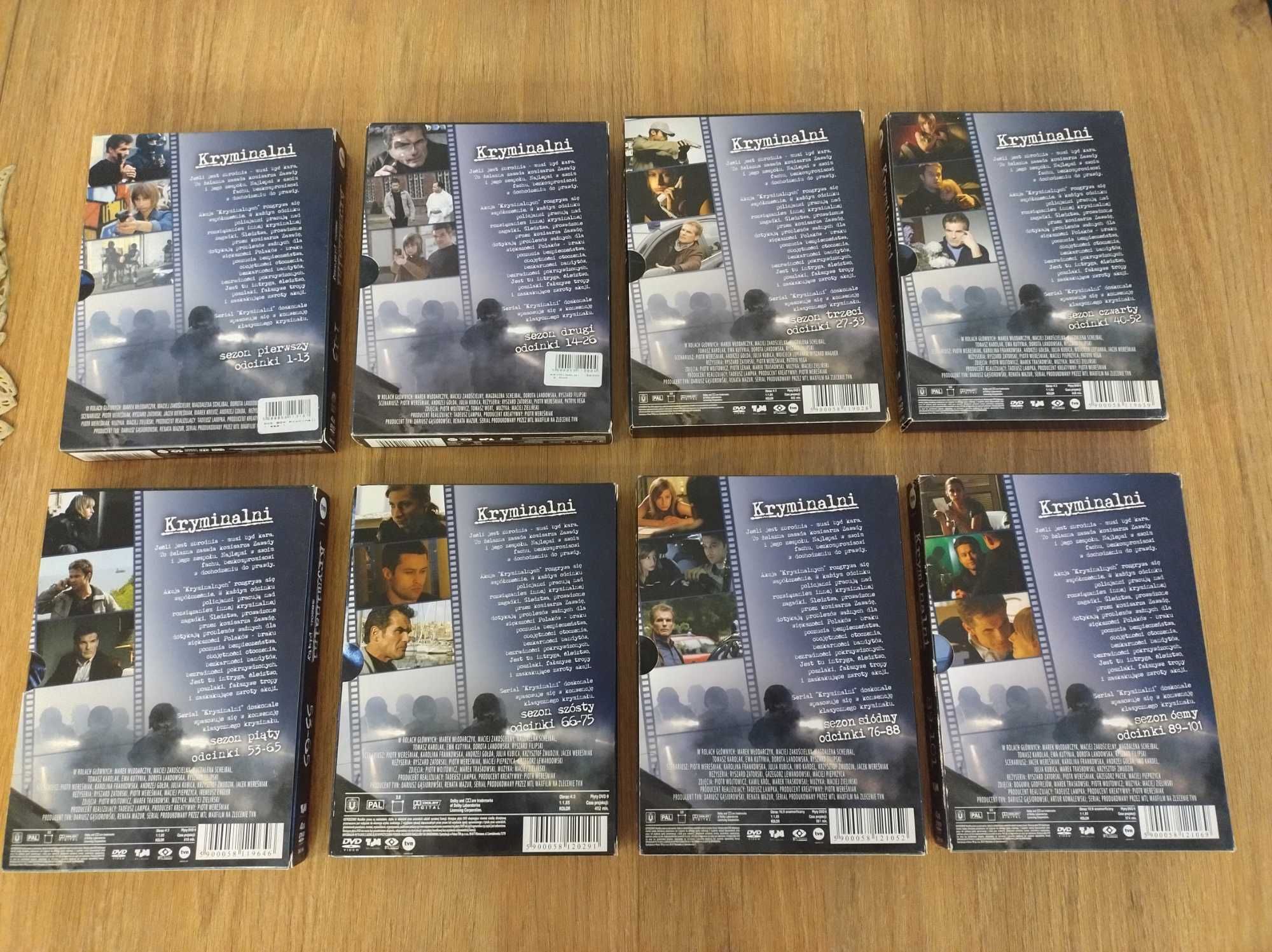 Serial Kryminalni - komplet 8 sezonów (31 DVD) + książka - UNIKAT!