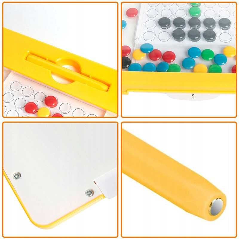 TABLICA MAGNETYCZNA  Montessori dla Dzieci Klocki Magnetyczne + Pisak