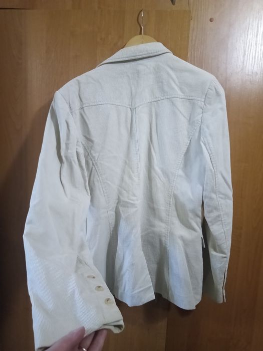 Піджак велветовий жакет кремовий білий світлий HM розмір 42