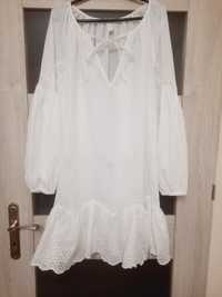 H&M cudna sukienka przewiewna bawełna, haft 46-48 Nowa