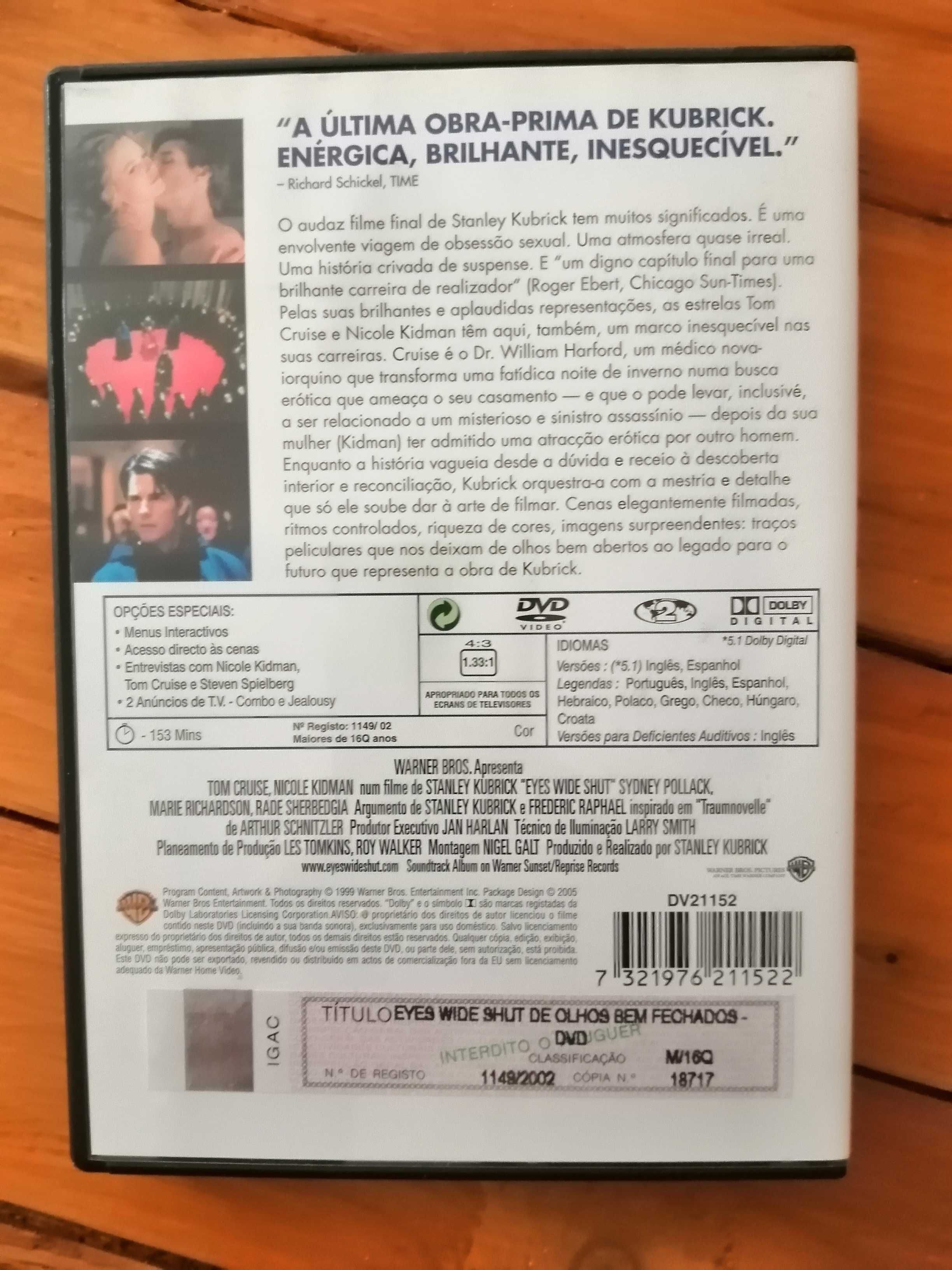 DVD Eyes Wide Shut - Stanley Kubrick - (Portes incluídos)