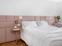 Cama Estofada Nova quadrados + Estrado + Colchão (Fabricante)