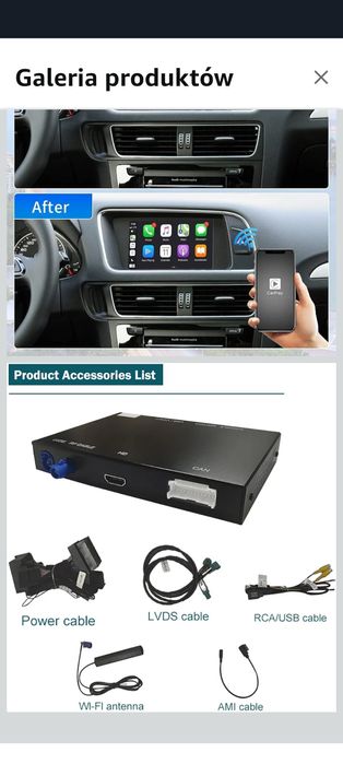 Moduł Car play, android auto Audi A6, Q3, Q5, radio Concert