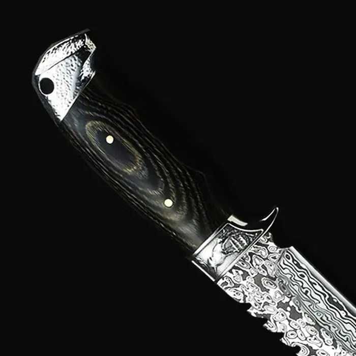 Nóż FINKA Myśliwski DAMAST Crystal TANTO kabura Malezjski DĄB