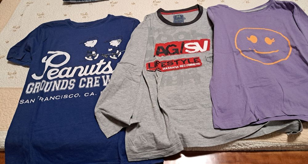 Conjunto 6 T-shirt 1 camisa 1 calça de Treino  -Rapaz T.13 e T.14