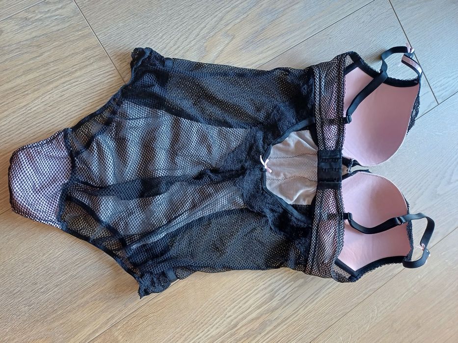 Body koronkowe siatka czarne S 80B