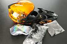 Kask (L) +  Gogle + Rękawice Cross  BMX Quad Hulajnogę