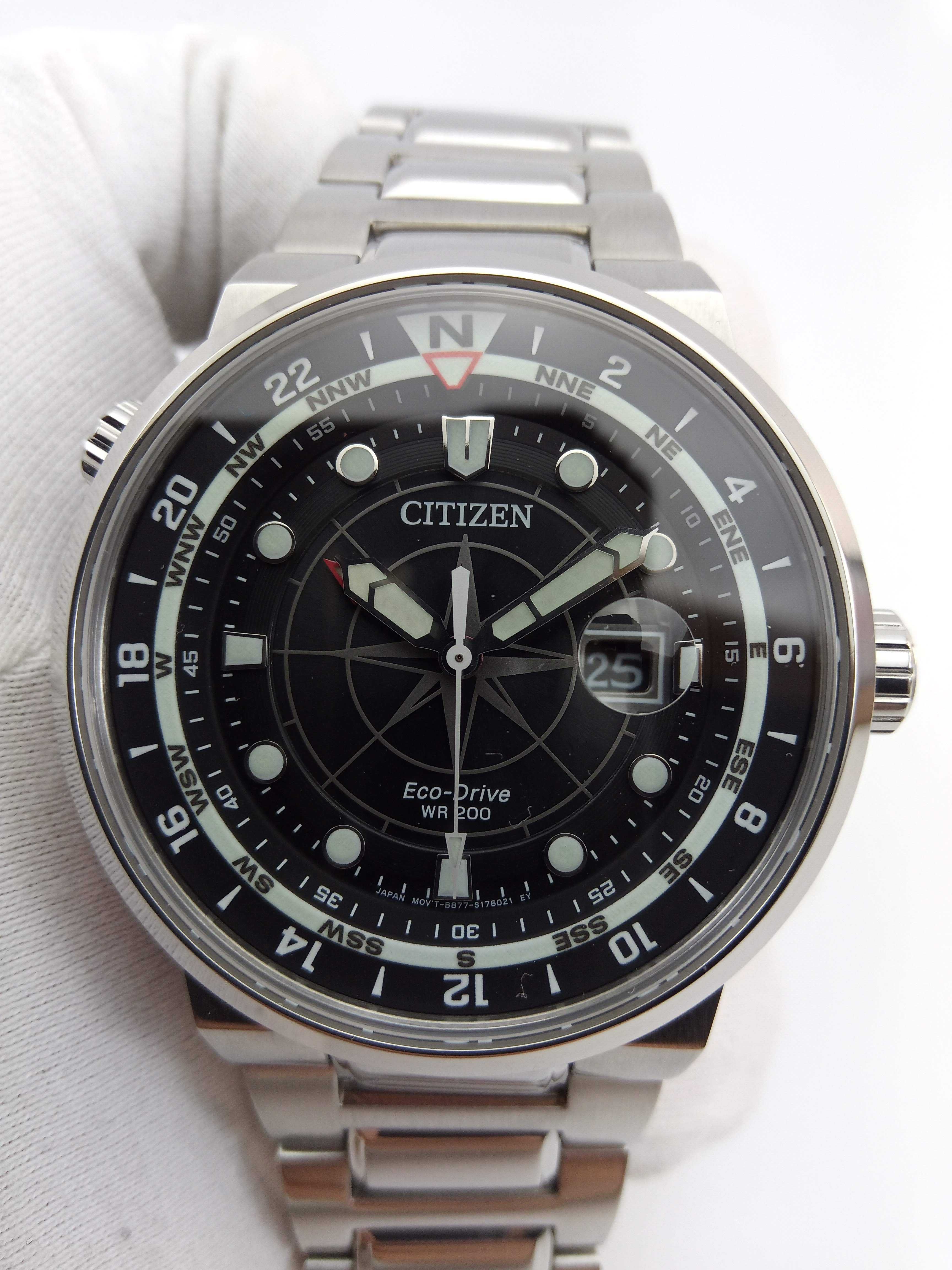 Японские мужские 200м часы Citizen Eco-Drive BJ7140-53E сапфир, GMT