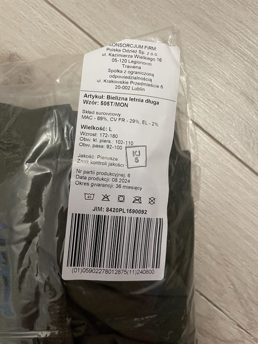 Bielizna letnia dluga L