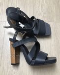 Tommy Hilfiger Sandały Hardware Block High Heel FW0FW07016 Granatowy