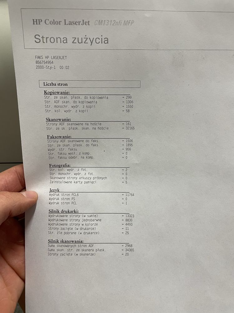 DRUKARKA HP Color Laserjet CM1312nfi MFP Przebieg 13 tys stron