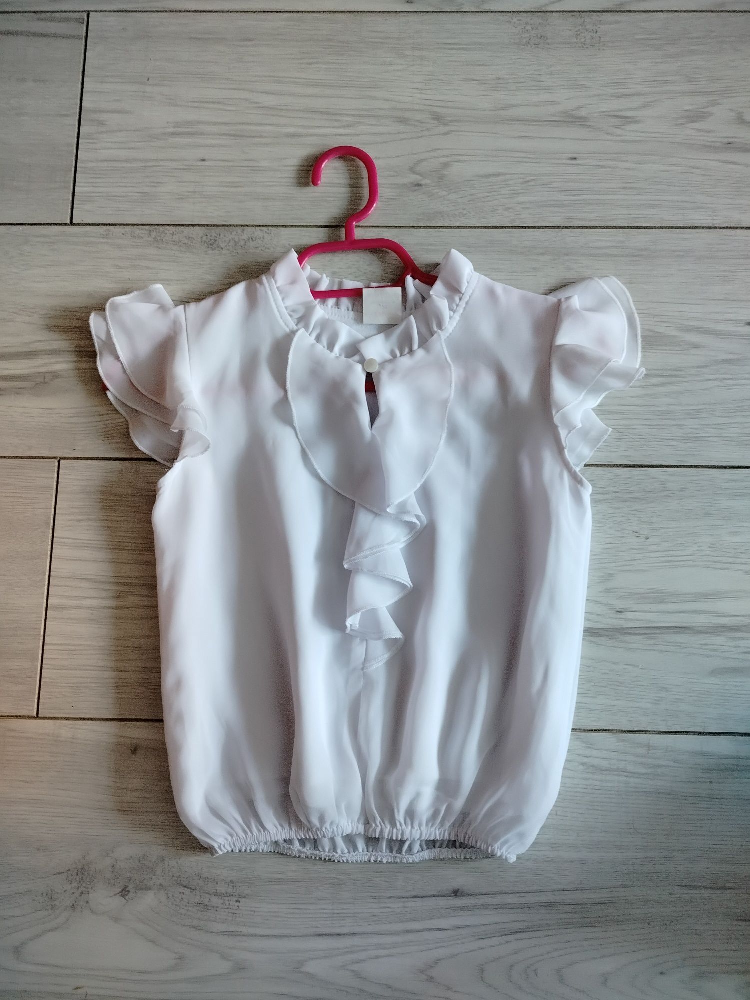 Biała koszula elegancka anbor 128cm zakończenie rozpoczęcie świąteczna