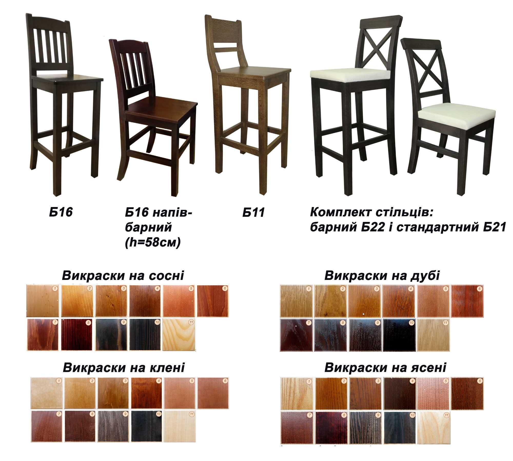 Меблі дерев'янні під замовлення столи, стільці для ресторанів і дому