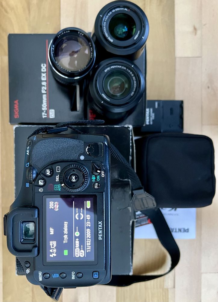 Pentax K20D + Sigma dc 17-50 2.8 + obiektywy kit