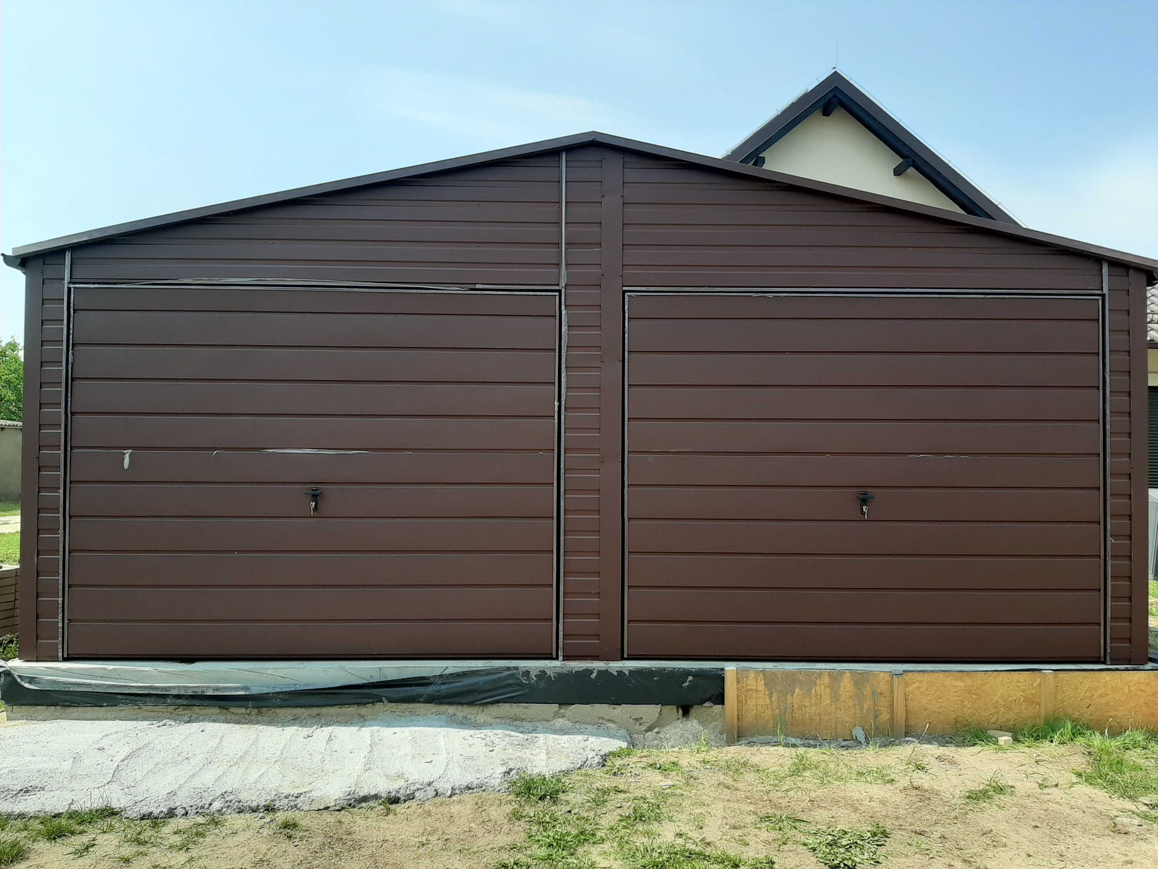 Garaż blaszany podwójny 6x5, 6x6, 6x7, 7x5 - Blaszak Antracyt  Grafit