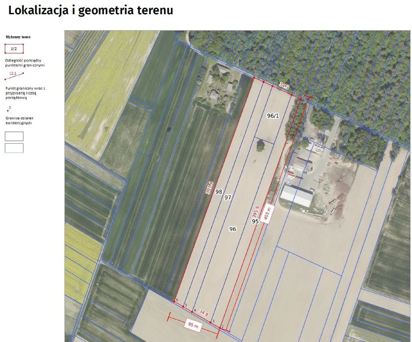 Działka rolna (3,3 ha) z siedliskiem
