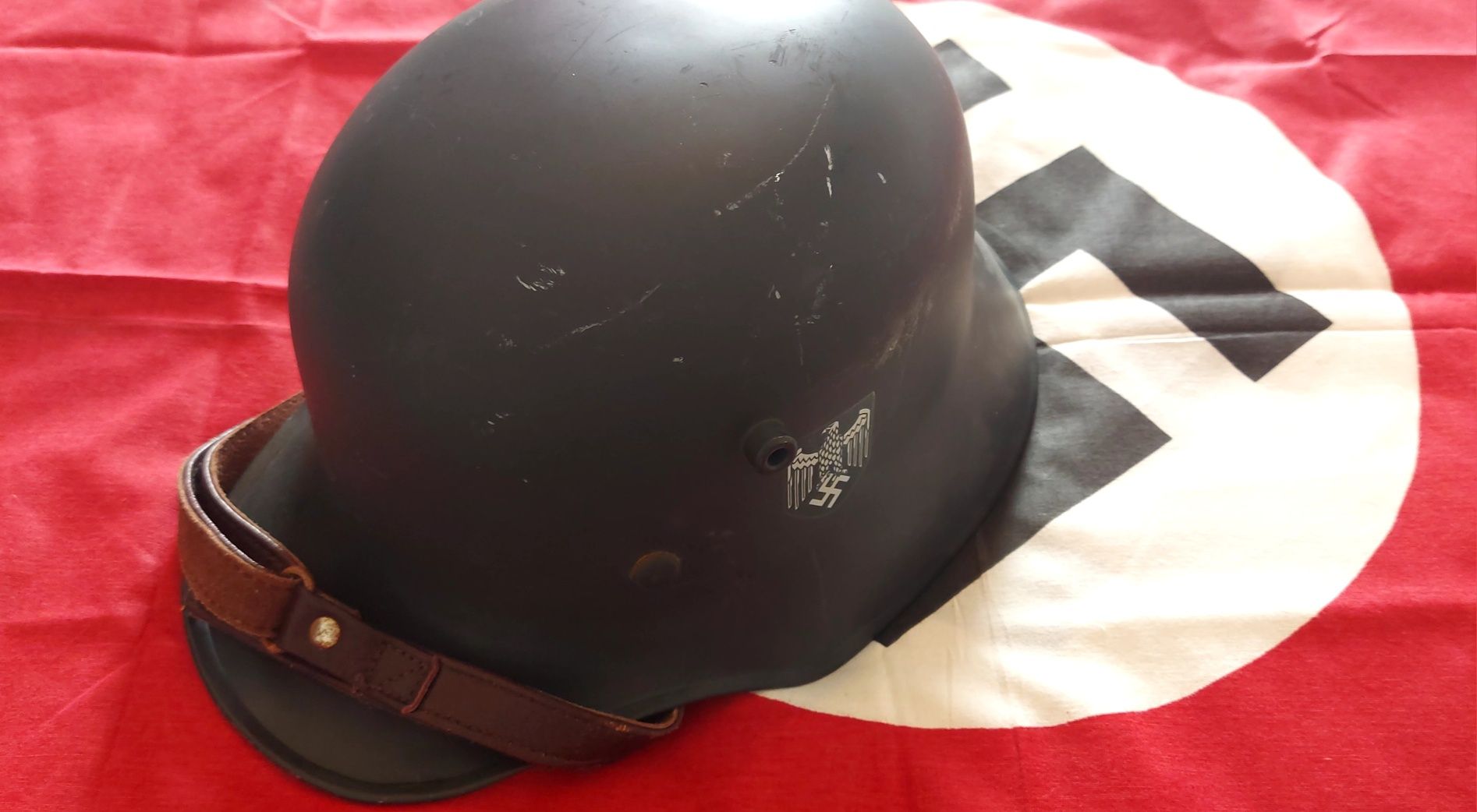 PROMOÇÃO--Capacete Stahlhelm Alemão M17 reconstruído Alemanha nazi 1a