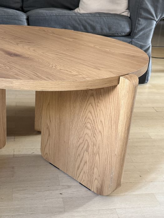 Stolik kawowy okrągły Preffines średnica 80 cm dąb naturalny