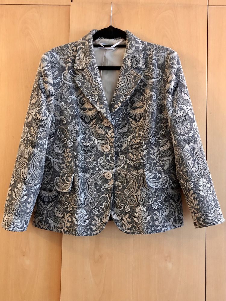 Casaco / blazer bege e preto, tamanho 44, do El Corte Inglés