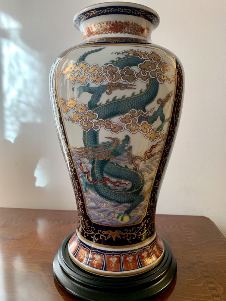 Vaso do Dragão Imari,Porcelana Oriental c/Certificado,Arte Perfeita