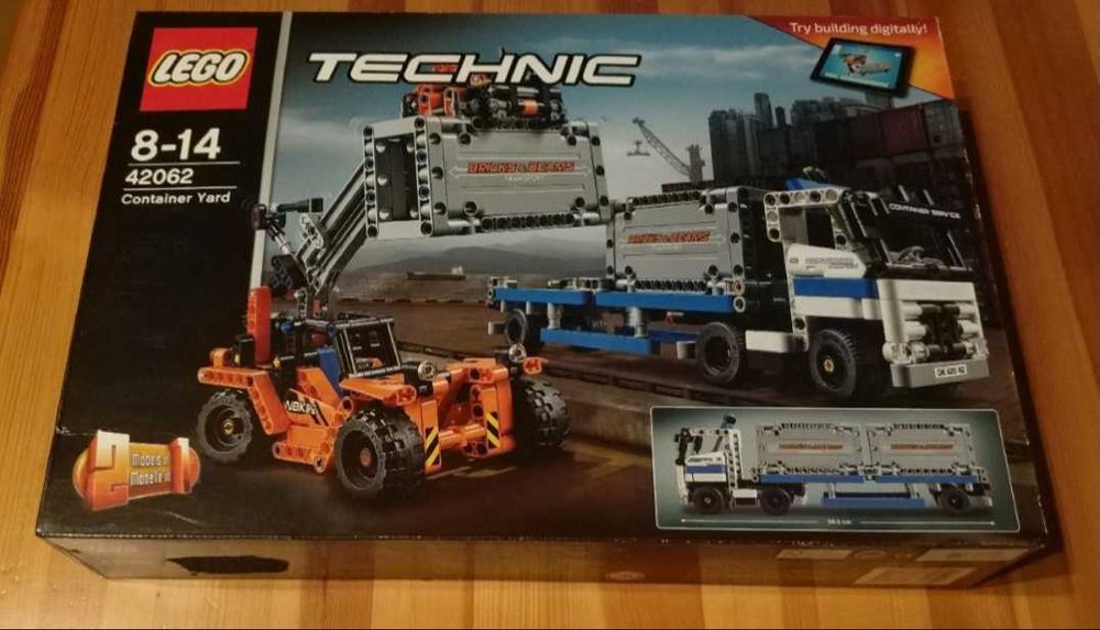 Nowe Lego Technic 42062 Plac przeładunkowy, ciężarówka kontener wózek