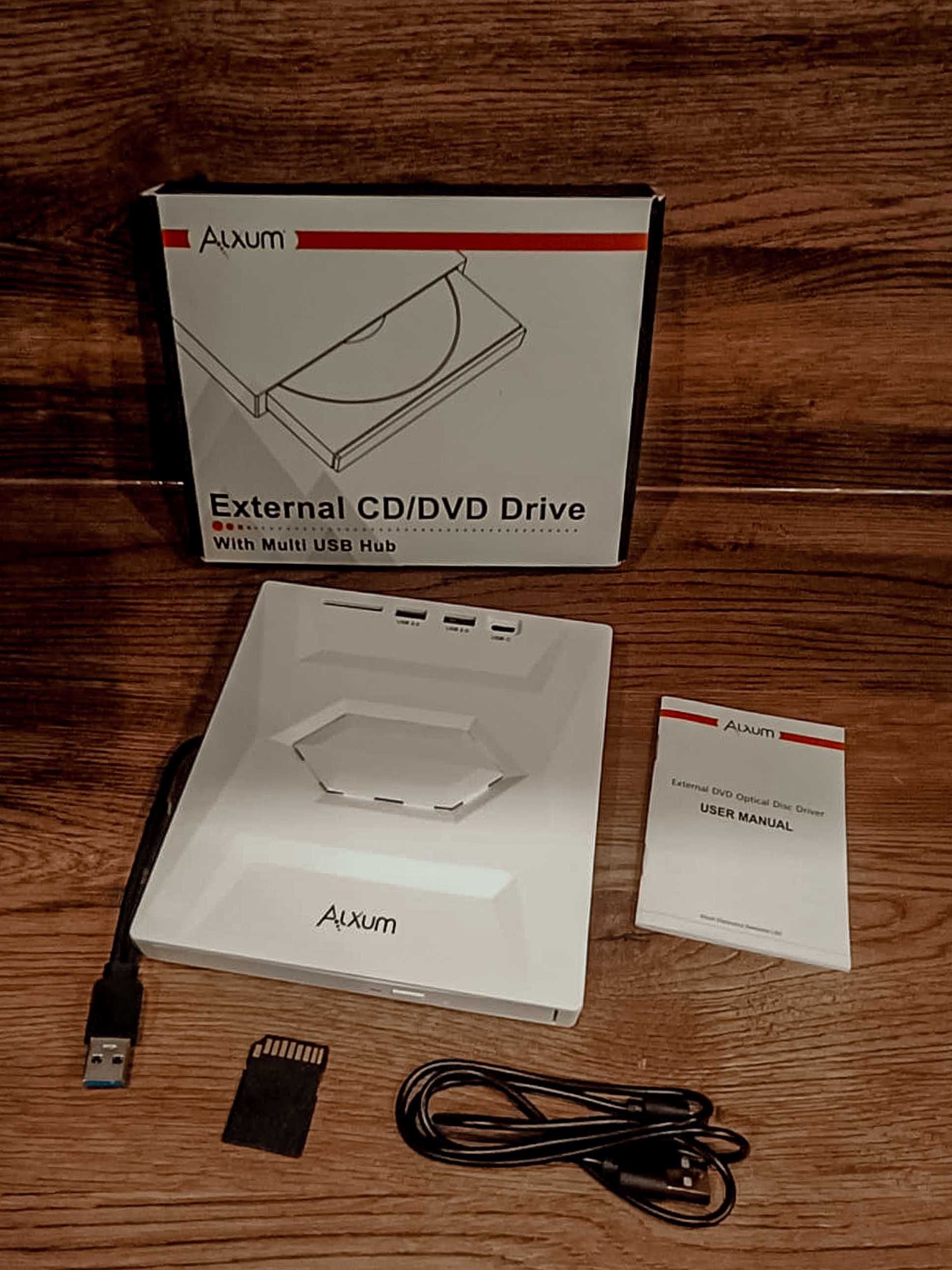 Zewnętrzny napęd DVD Alxum nagrywarka CD USB 3.0 24x super prędkość