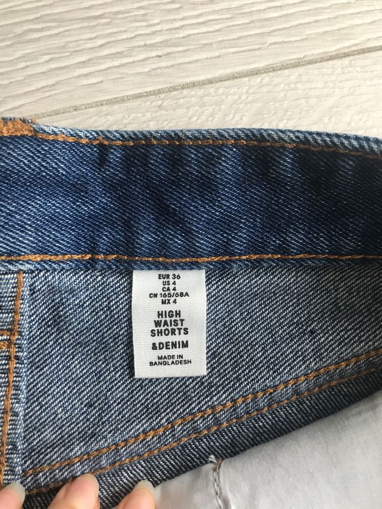 Jeansowe spodenki z wysokim stanem H&M