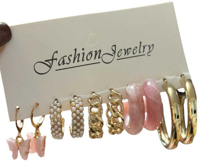 Kolczyki Eleganckie Modne 5 Par Zestaw kod 2546