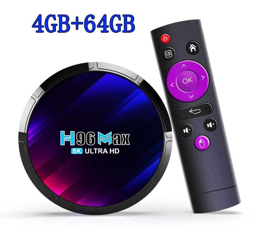 Смарт ТВ приставка Smart TV BOX H96Max 4/64GB Android 13.0 RK3528