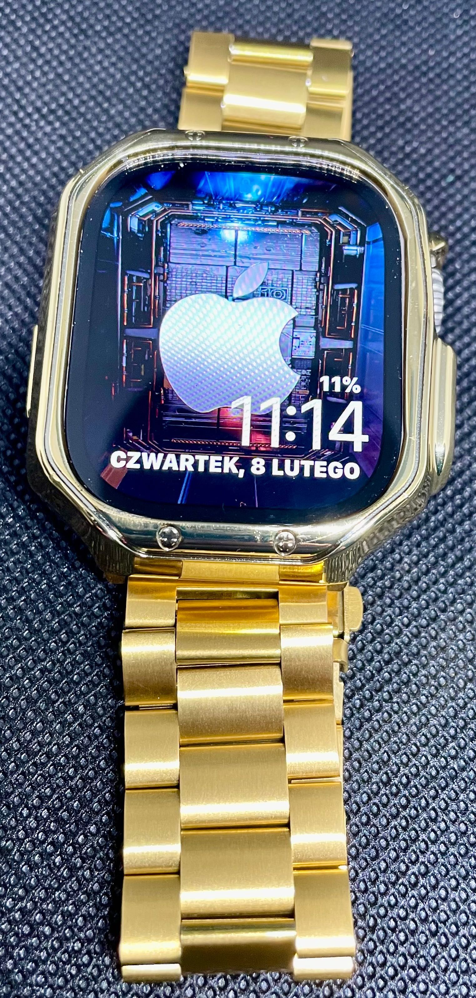 3w1 Bransoleta+Etui+przyrząd do skracania Apple Watch 44mm Czarna