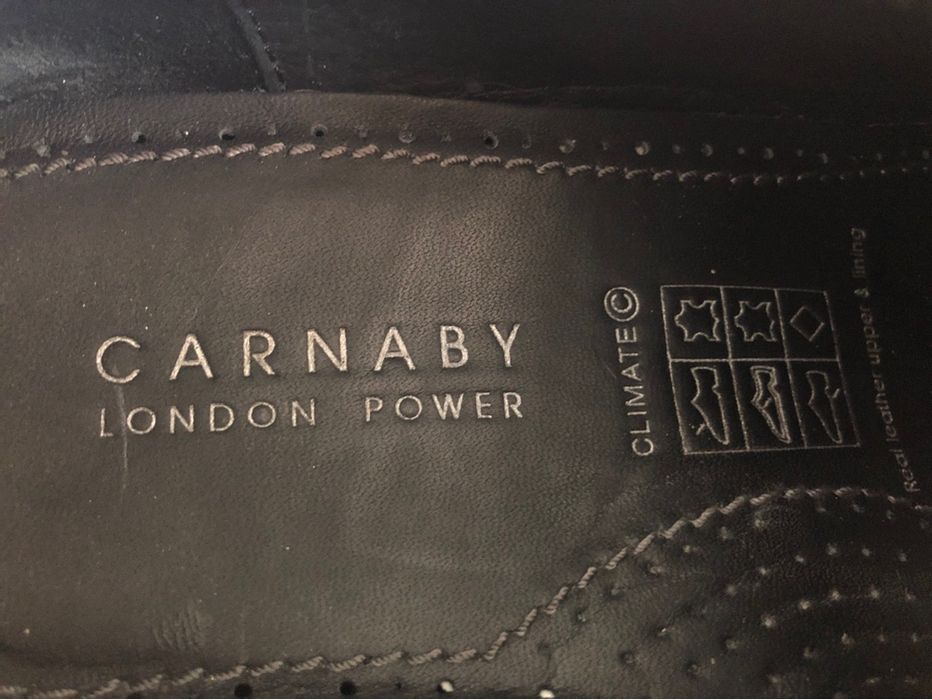 Luksusowe szyte ręcznie skórzane buty CARNABY LONDON POWER 43/44czarne