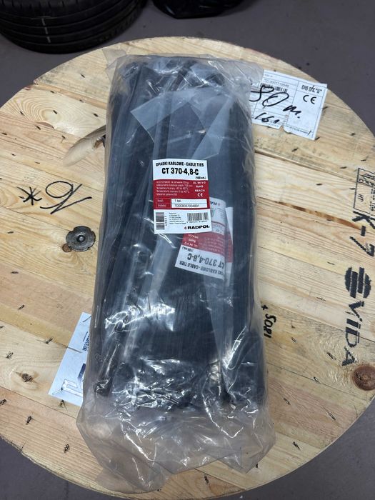 Opaski kablowe trytytki 1000szt. - 370x4,8mm czarne CT 370-4,8-C