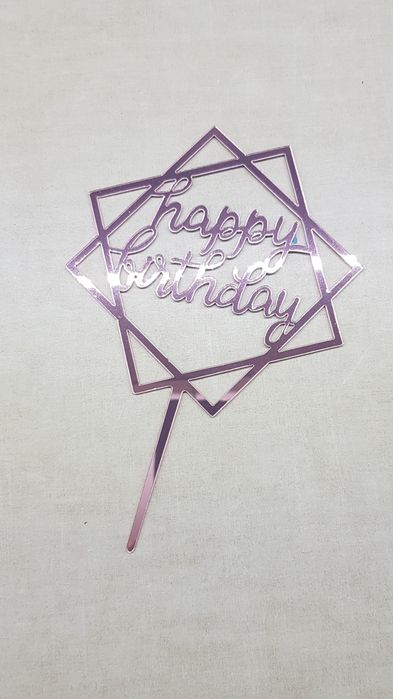 Napis topper na tort happy birthday urodziny dekoracja ozdoba