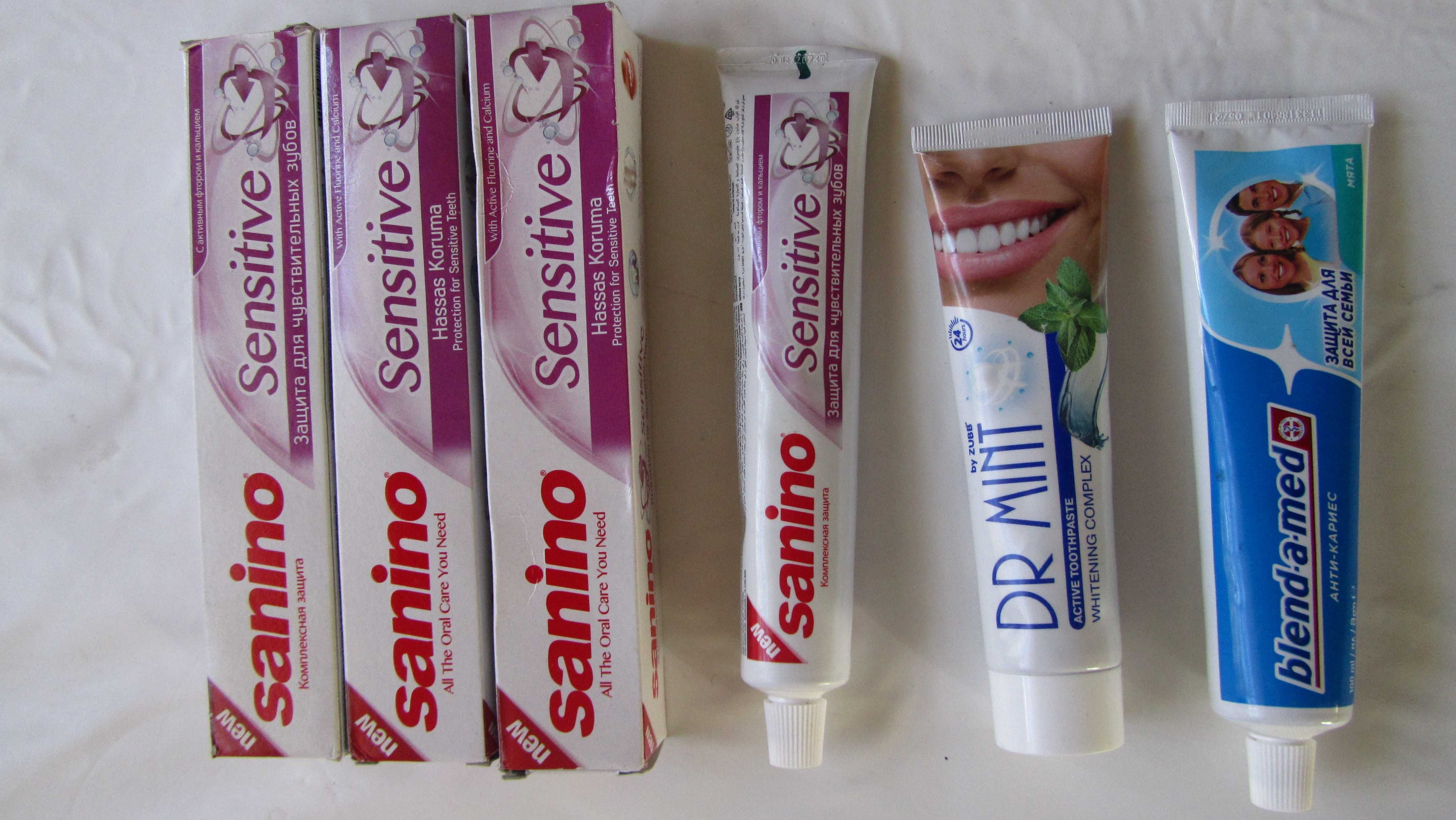 Зубные пасты разные