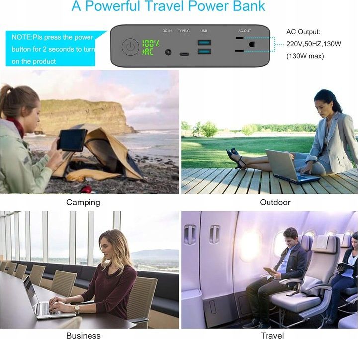 Powerbank KRISDONIA 27000 mAh Generator prądu 2x USB 1x TypeC 130W AC