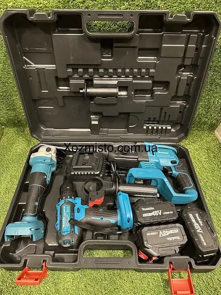 Набір 3в1 АКБ Makita 48VПерфоратор DHR202+Шуруповерт DTW485+Болгарка