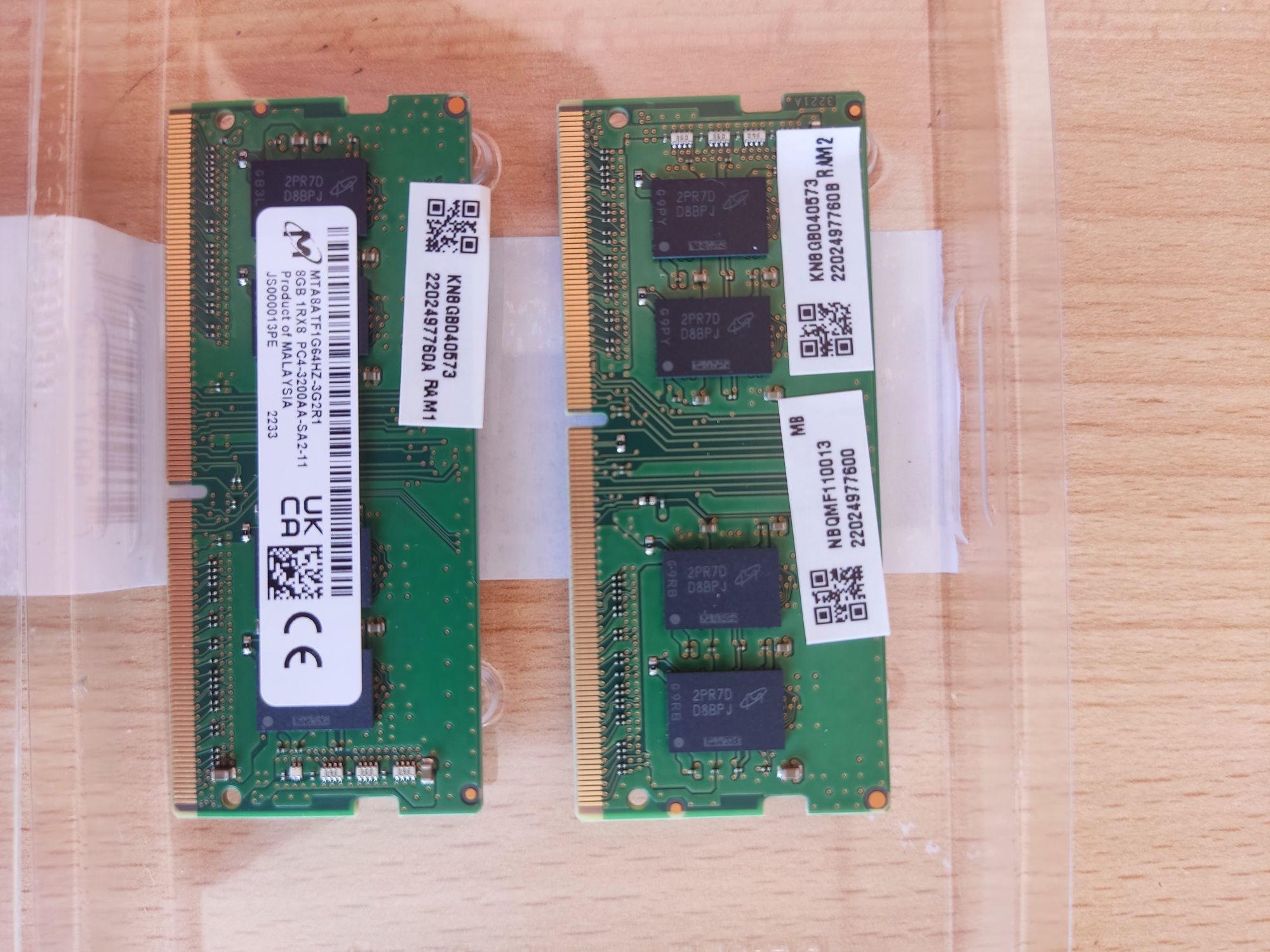 Оперативна памʼять 16гб DDR4 3200MHz SODIMM Micron MTASATF1G64HZ-3G2R1