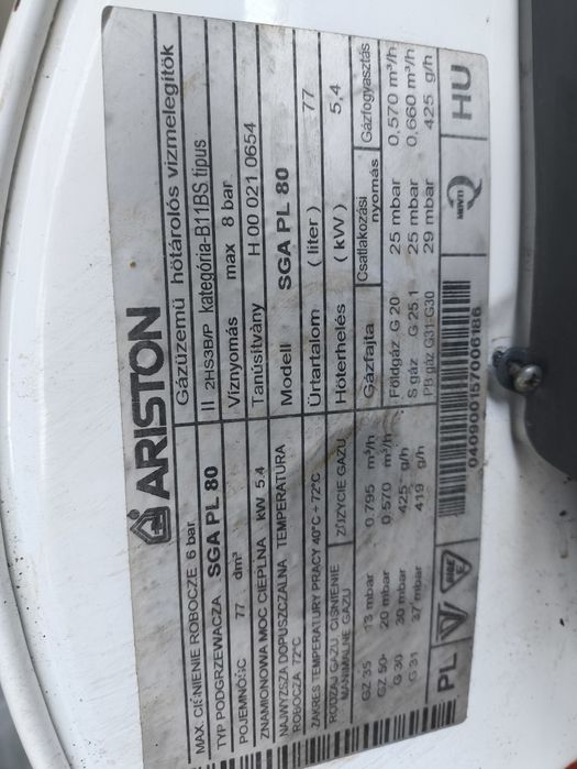 Bojler podgrzewacz gazowy