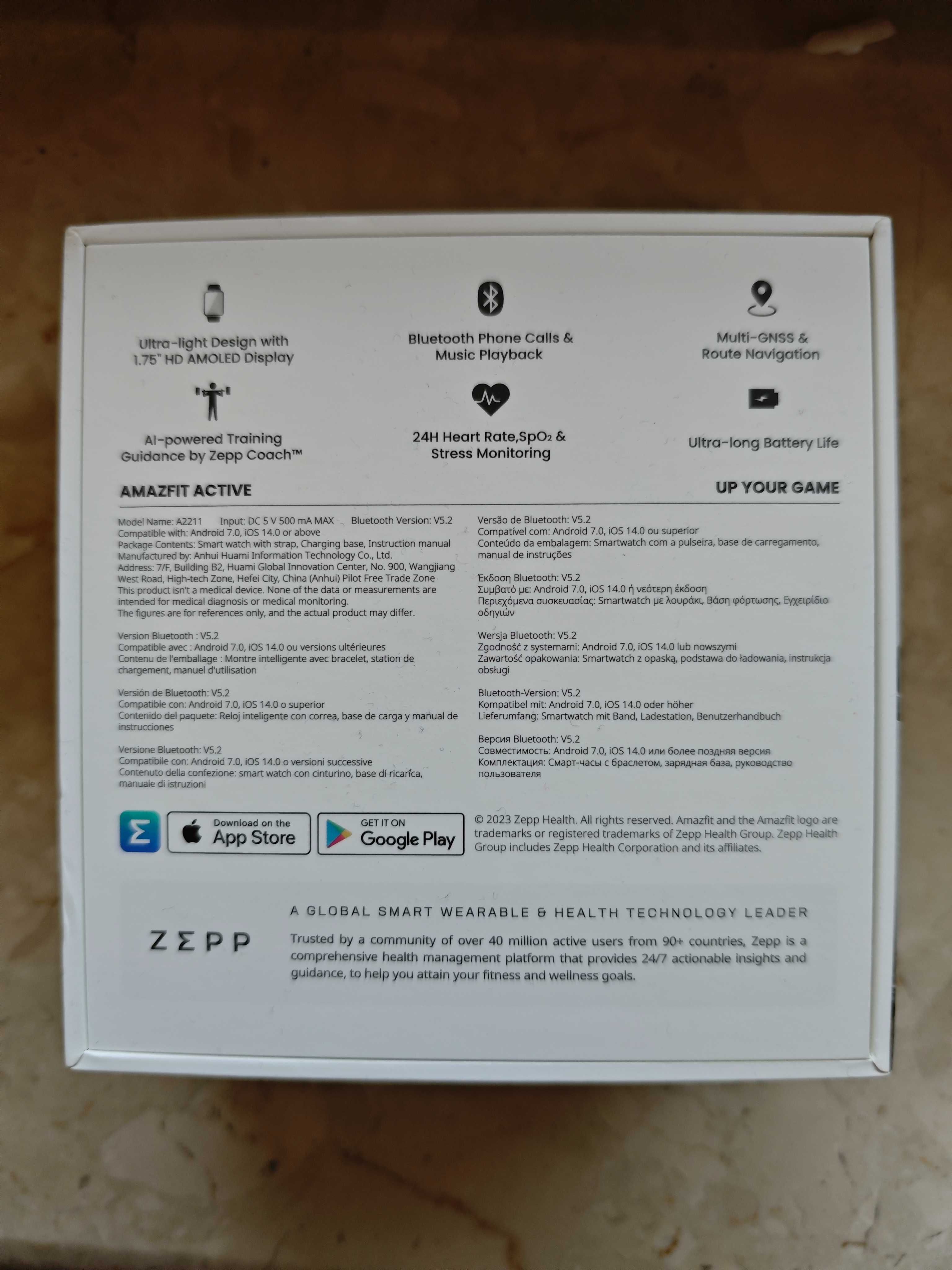 Amazfit Active (1) w doskonałym stanie, oryginalne pudełko i kabel!