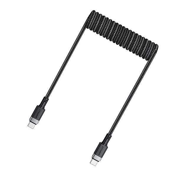 Kabel Acefast C14-03 USB-C - USB-C sprężynowy 480Mb/s 3A 1.2m - czarny