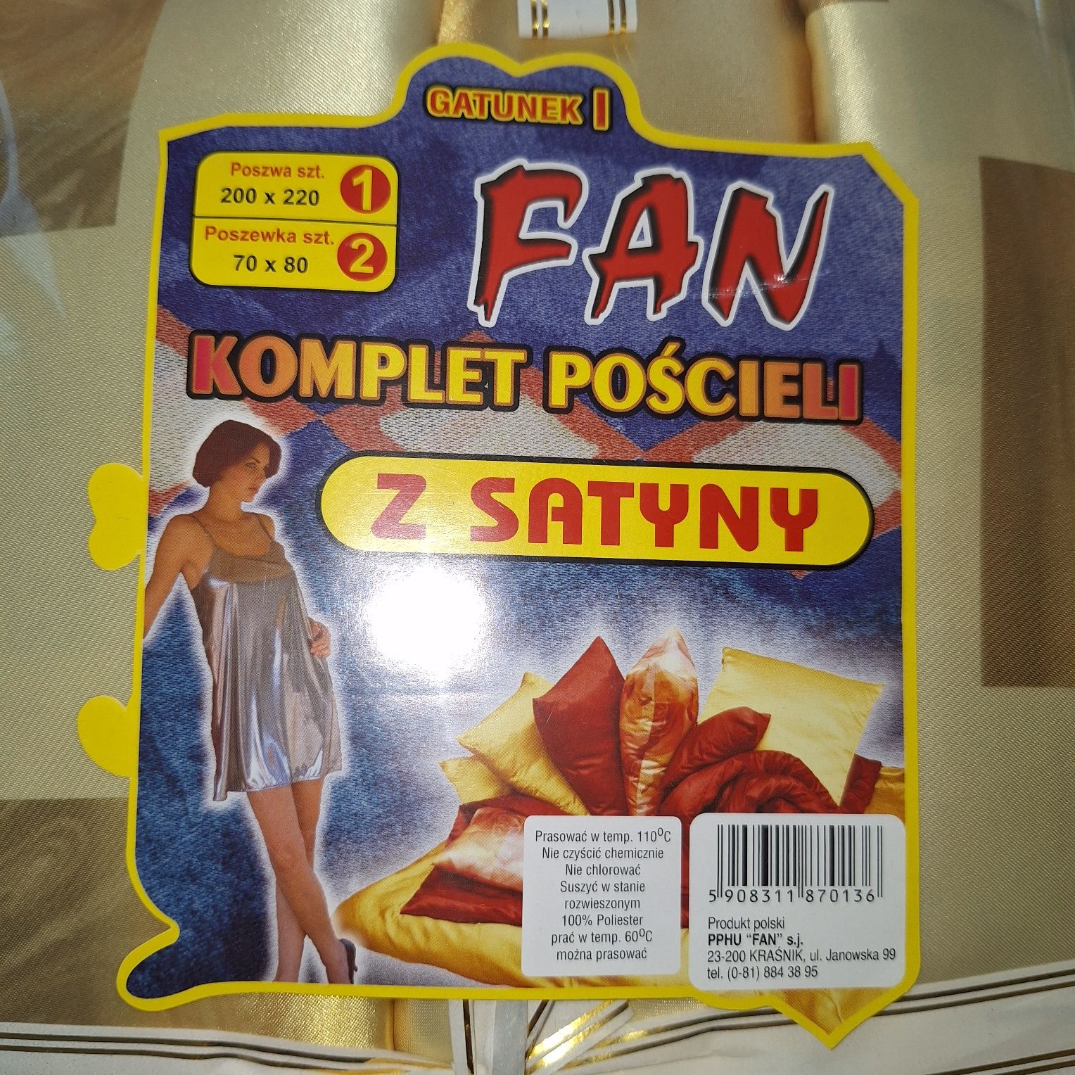 Komplet pościeli z satyny 200x220